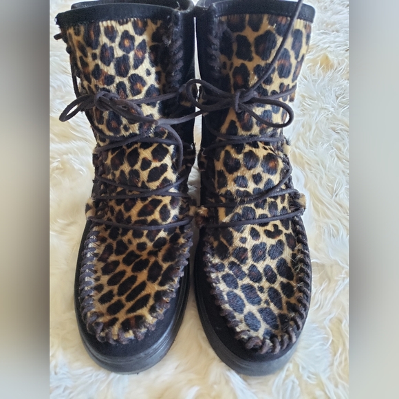 Karma of Charme Leo Leather Boots Leopard Pony Hair size 39 - Picture 3 of 5